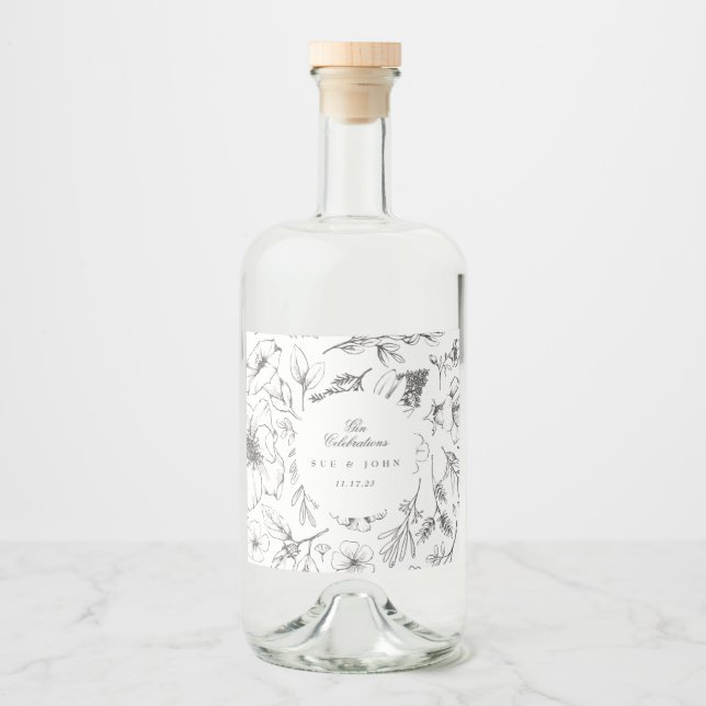 Belo Monograma Floral Casado Escrito (Frente)