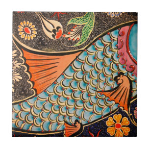 Belo mosaico e azulejo de cerâmica de peixe colori