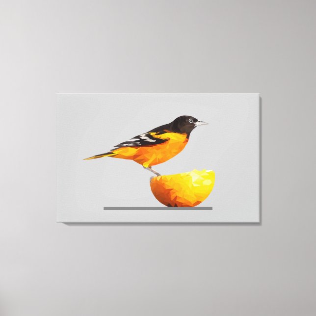 Belo Oriole/Arte Canvas Minimalista Laranja (Frente)