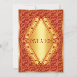 Belo ouro Diamante em convite laranja