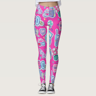 Belo padrão de Design de leggings dos anos 80