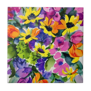 Belo padrão floral, amarelo brilhante e rosa,