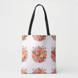Belo Padrão Floral Tote Bag