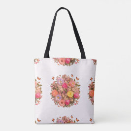 Belo Padrão Floral Tote Bag