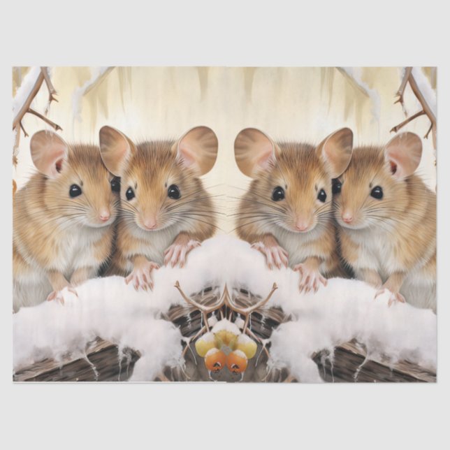 Belo Papel Tecido de Decoupage de Camundongos de i (Frente )