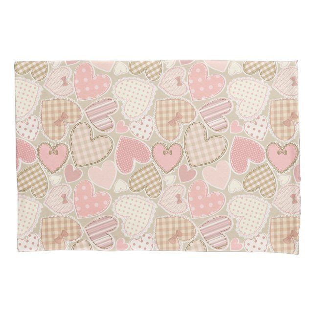 Belo "Patchwork Quilt Pattern Pink Hearts" Arcos (Frente)