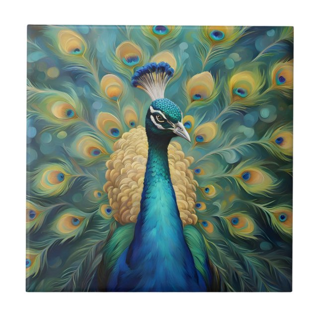 Belo pavão verde e azul (Frente)