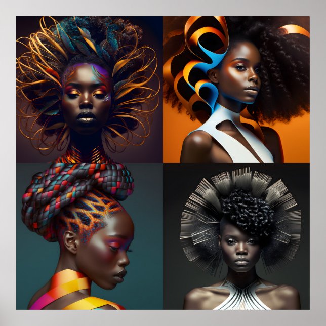 Belo Poster de ecrã de Cabelo Negro 40x40 (Frente)