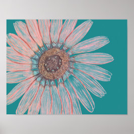 Belo Poster de Flor Escrito Com Mão