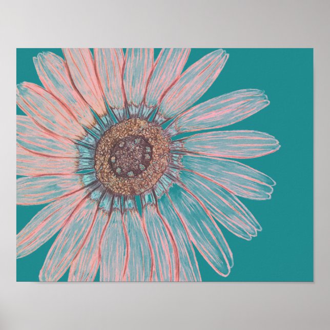 Belo Poster de Flor Escrito Com Mão (Frente)