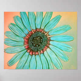 Belo Poster de Flor Escrito Com Mão