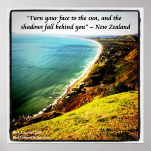 Belo Poster de Foto da Nova Zelândia W/NZ Proverb