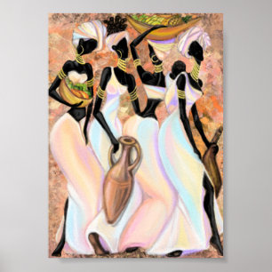 Belo Poster de Mulheres Africanas - Pintura Modern