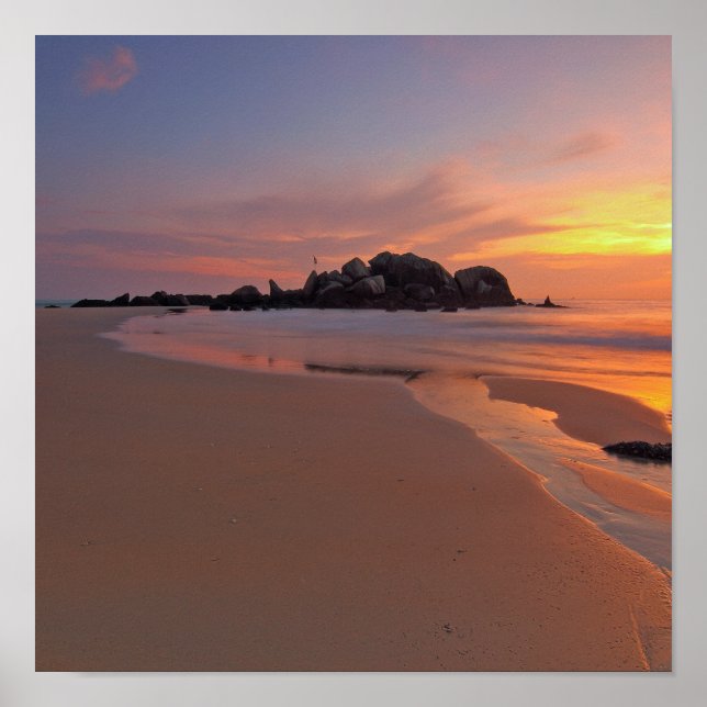 Belo Poster de Sunset de Praia das Maldivas (Frente)