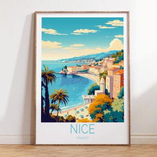 Belo Poster de viagens francês Riviera Belo