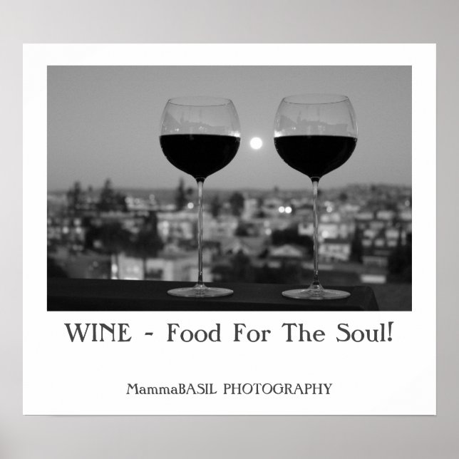 Belo Poster de vinho preto e branco! (Frente)