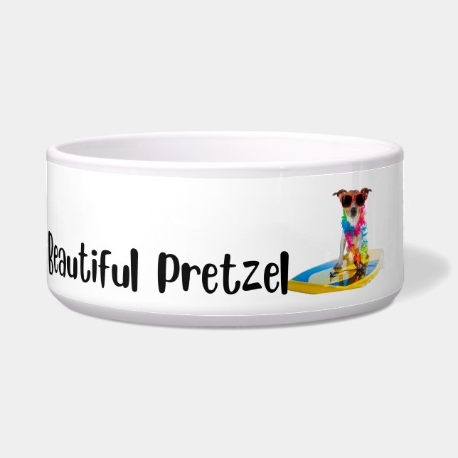 Belo Pretzel - tigela personalizada de cão (Frente)