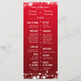Belo Programa Casamento Vermelho de Estrelas Brilh