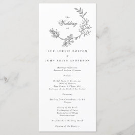 Belo Programa Floral Monograma de Casamento Escrit