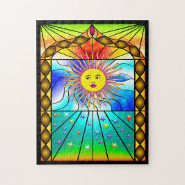 Belo Quebra-cabeça da Igreja de Vidro Soltado