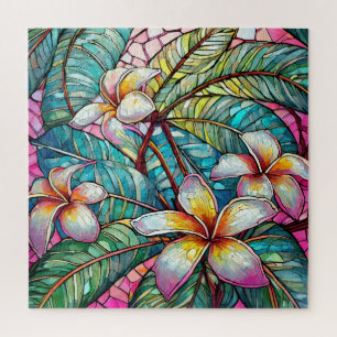 Belo quebra-cabeça de vidro colorido Tropical