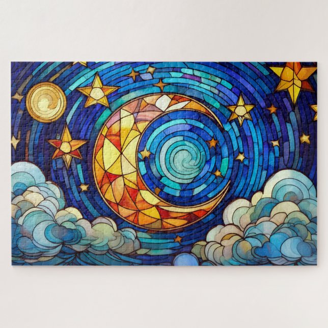 Belo quebra-cabeça de vidro colorido Tropical (Horizontal)