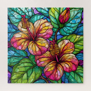 Belo quebra-cabeça de vidro colorido Tropical