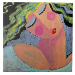 Belo Retrato Abstrato de uma Mulher
