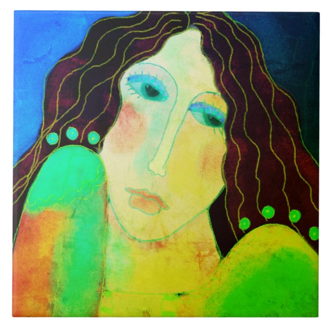 Belo retrato digital Abstrato de uma mulher (Frente)