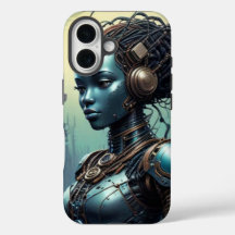 Belo robô de longe no futuro