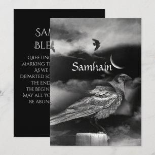 Belo Samhain Benção Moon Raven Crows