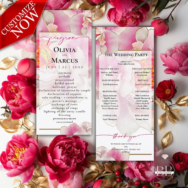 Belo Scarlet Peony Floral Wedment Program (Check our our matching products in our wedding suite collection )