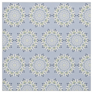 Belo tecido de mandala azul e amarelo