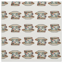 Belo Tecido de Vintage Teacups