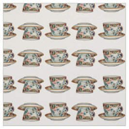 Belo Tecido de Vintage Teacups