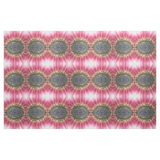 Belo Tecido Padrado de Flor de Girassol Rosa (Fat Quarter)