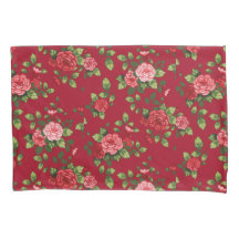 Belo Travesseiro de padrão de Rosa vermelha