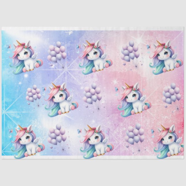 Belo Unicórnio com Papel Tecidual Balões (Frente )