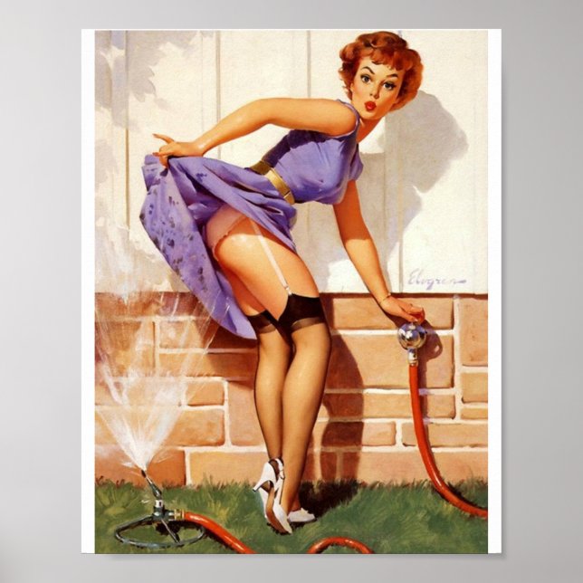 Belo Vintage Retro Pin Up Girl Poster (Frente)