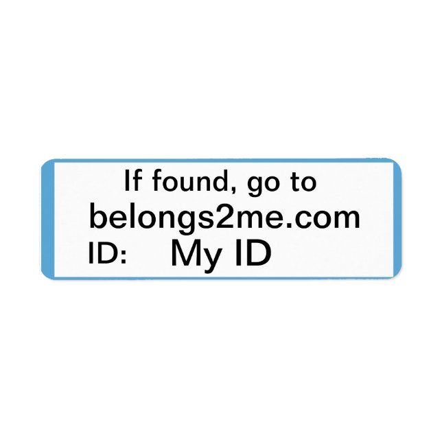 belongs2me.com Etiquetas (Frente)