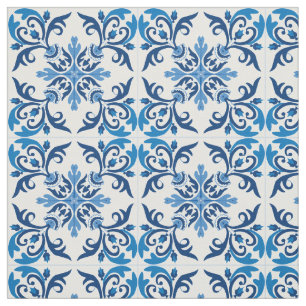 💙 Belos Azulejos azuis, Tecido do tamanho do az
