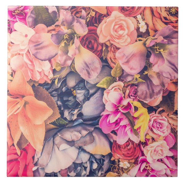 Belos Azulejos de fundo floral cerâmicos (Frente)