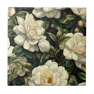 Belos Azulejos de Gardênias Retro para Revestiment