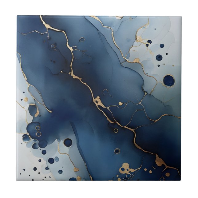 Belos azulejos de ouro azul (Frente)