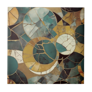 Belos azulejos de ouro verde