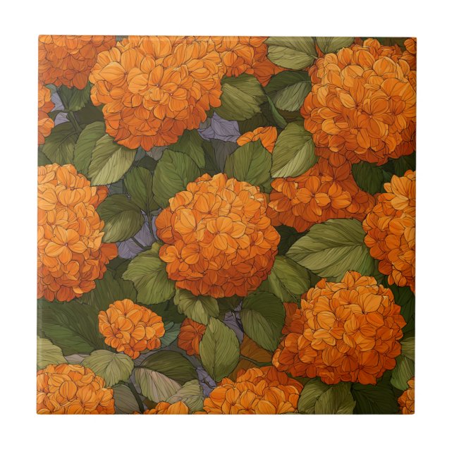 Belos Azulejos Hydrangeas Para Entrada Na moda (Frente)