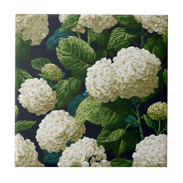 Belos Azulejos Mosaicos De Hydrangeas Para Banheir (Frente)