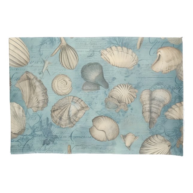 Belos Conchas Vintage em Azul (Frente)