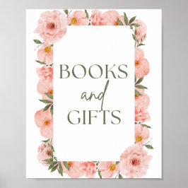 Belos Livros Florais de Pessegueiros e Poster de p