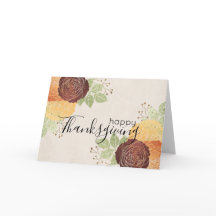 Belos Rosas de outono - Feliz Cartão de Ação de Gr